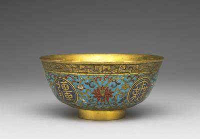 图片[2]-Gilt copper bowl with decorations in cloisonne and champleve enamels, Qing dynasty (1644-1911)-China Archive